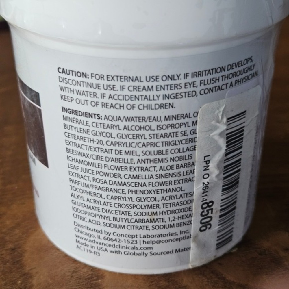 Advanced Clinicals Manuka Honey Body Cream 16oz Hydrating Collagen Moisturizer - Picture 5 of 5
